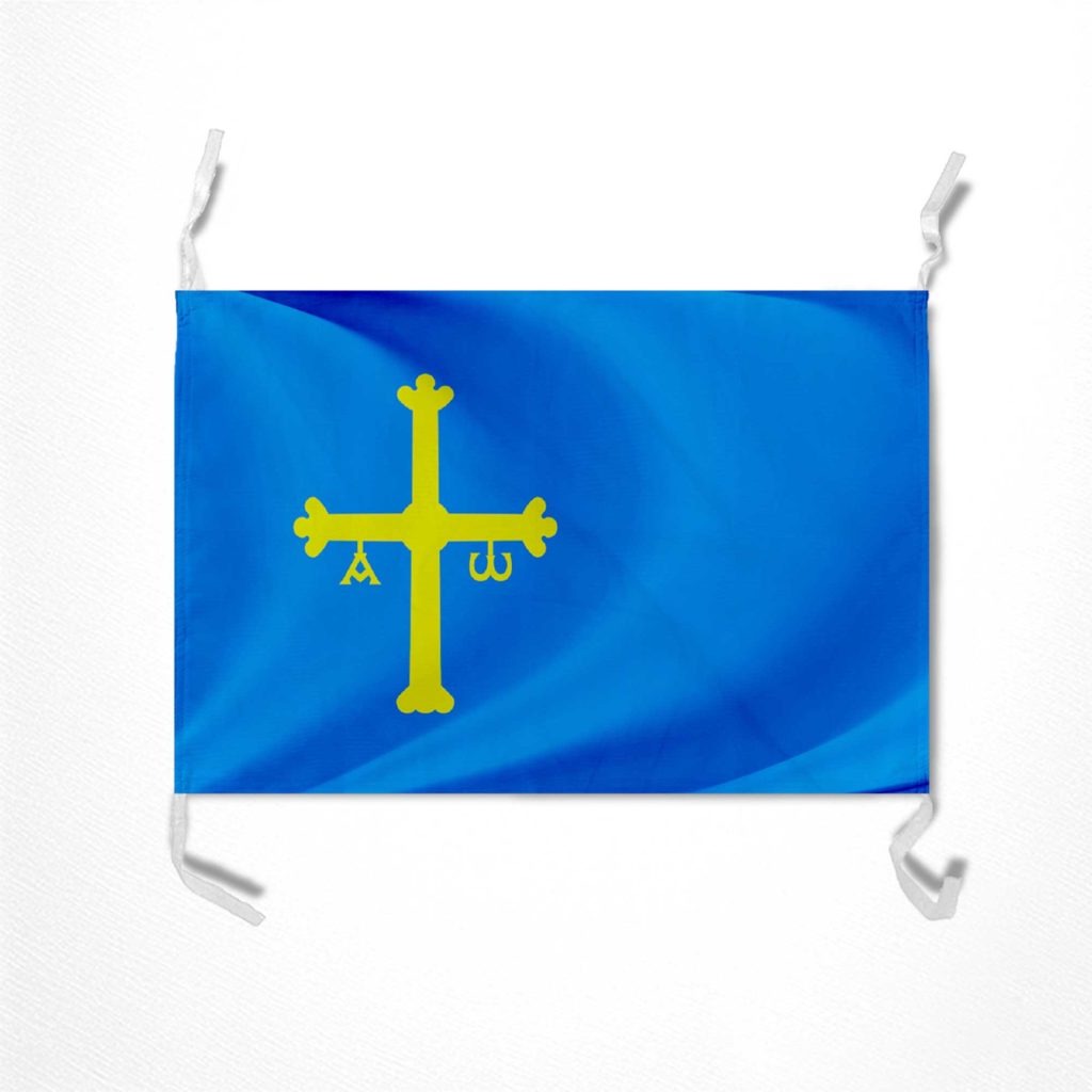 Bandera Del Principado De Asturias 90x60 Cm – Tejido Poliéster 110g, Anillas Para Exterior, Acabados Reforzados, AZ FLAG